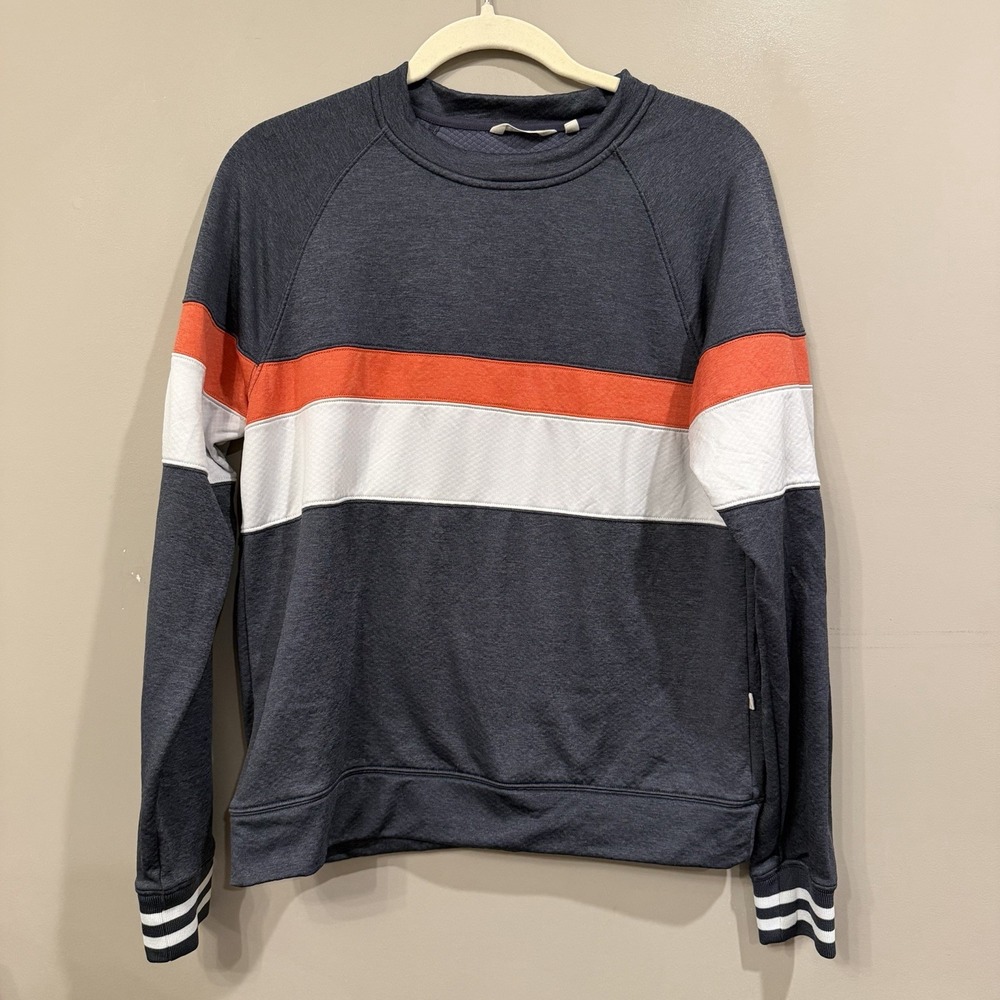 Cotapaxi Bandera Crewneck Sweater Men's Size M Blue Coral Stripe Colorblock
